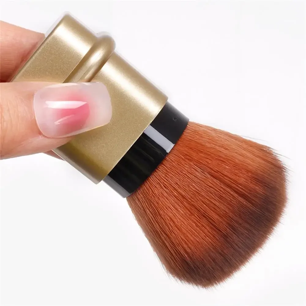Pincel quadrado retrátil único para blush – pó solto e pincel de configuração com capa, ferramenta de maquiagem multifuncional portátil