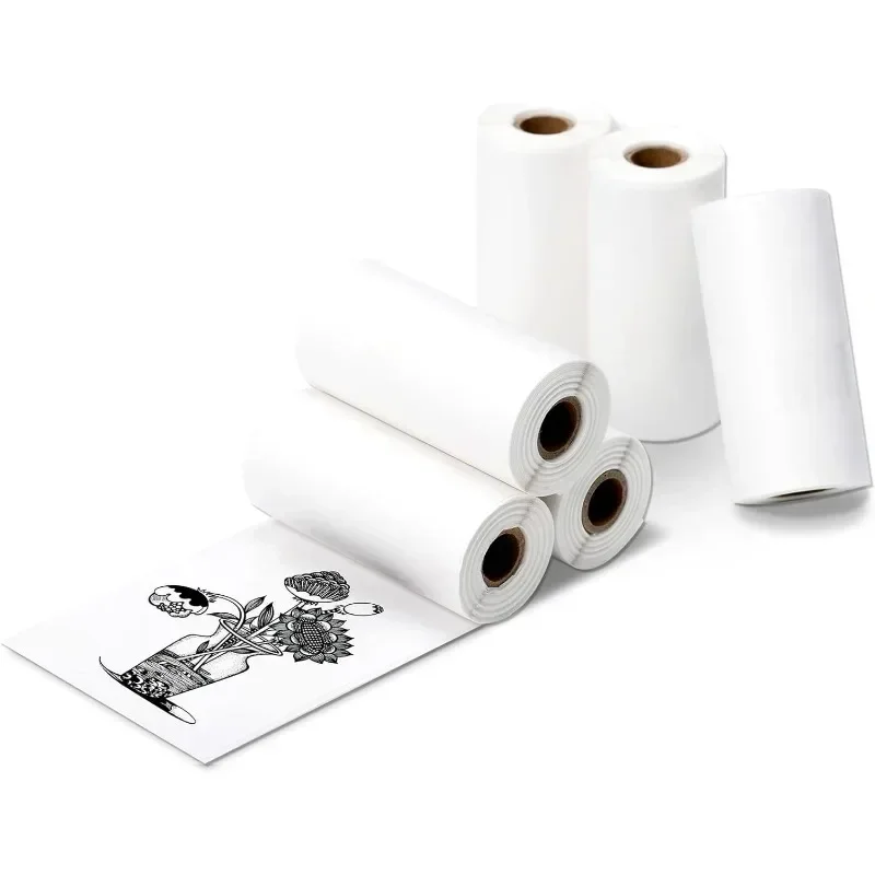 6/9 Roll Mini Printer HD Photo Paper 57mm Thermal Paper White Self-Adhesive for M02, T02, A6 Portable Pocket Mobile Printer