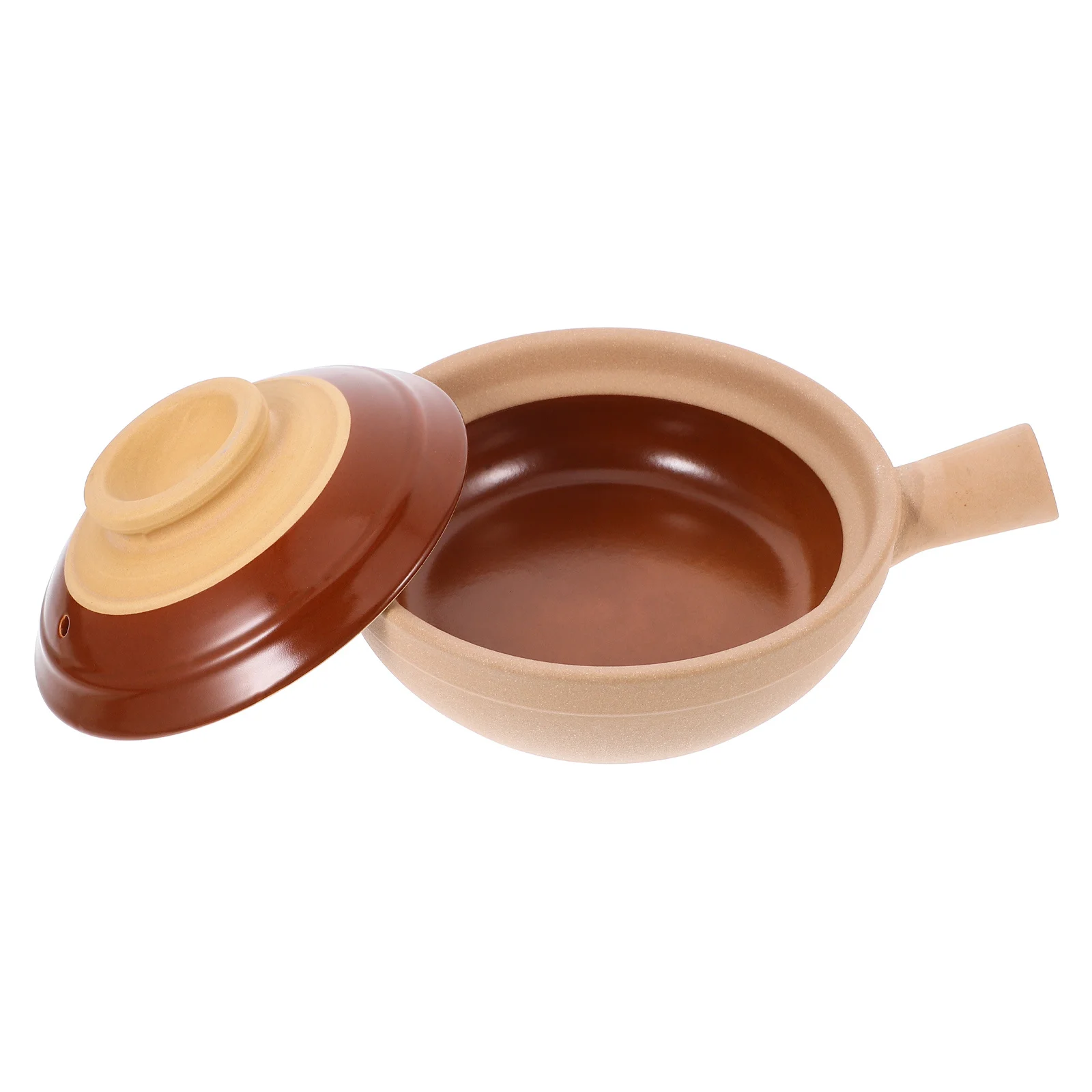 

Earthenware Traditional Ceramic Cooking Pot Single Handle Stockpot Clay Pot Rice Soup Porridge Home Kitchen Casserole