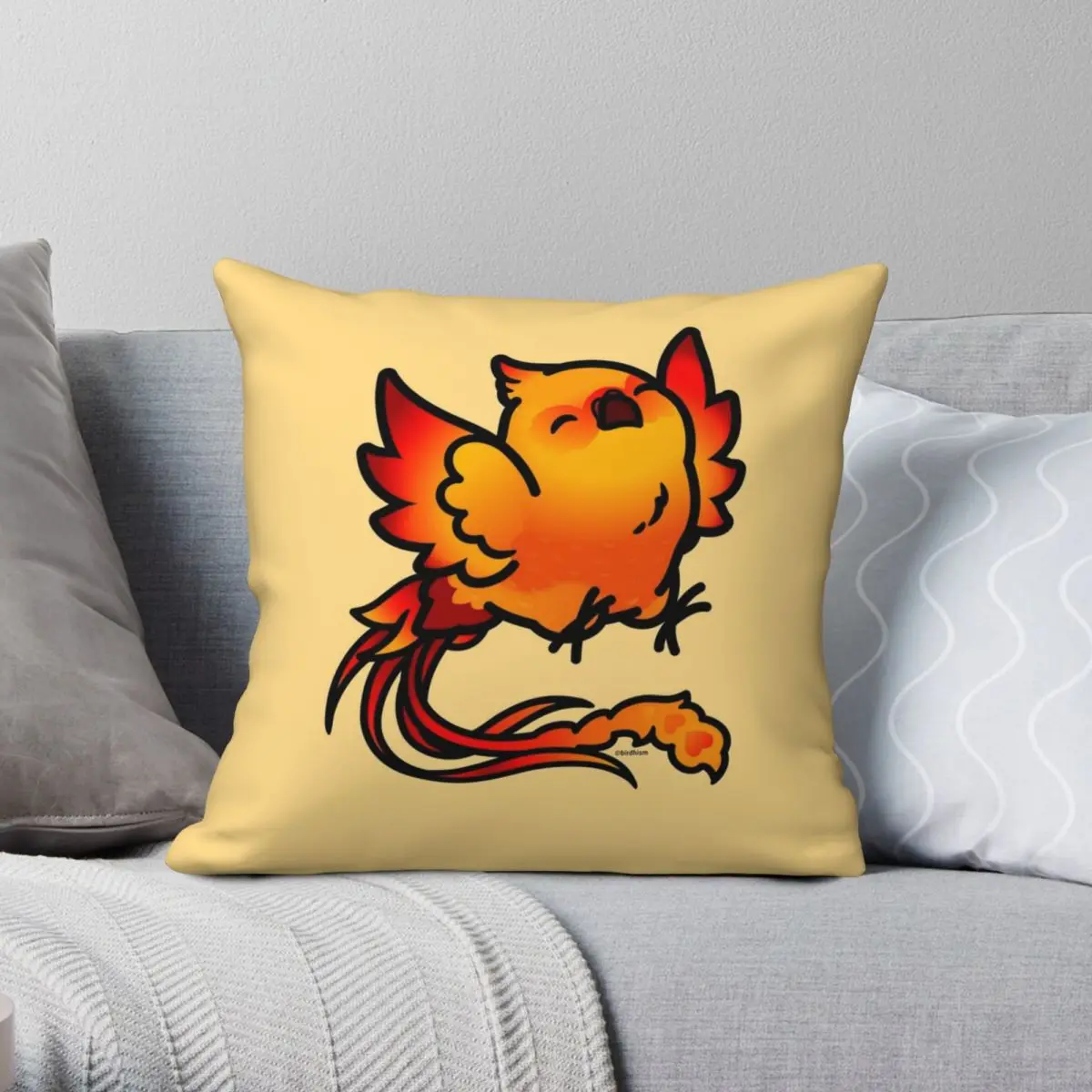 

Happy Chubby Phoenix Square Pillowcase Polyester Linen Velvet Creative Decorative Pillow Case Sofa Seater Cushion Cover 45x45