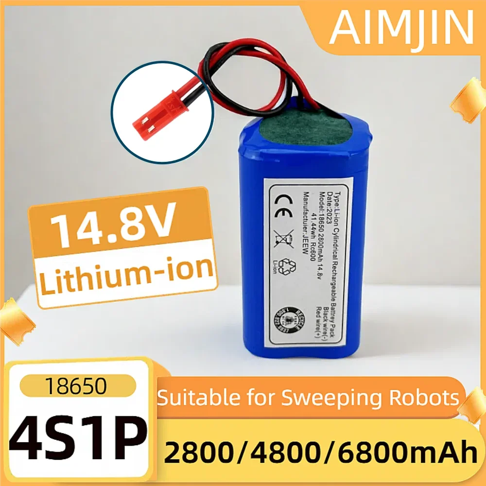 

Rechargeable Battery 18650 4S1P Lithium-ion Battery Pack 14.8V 2800/4800/6800mAh Suitable for Sweeping Robot Battery replace