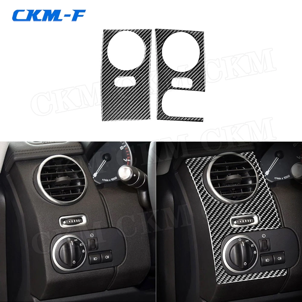 

Carbon Fiber Car Interior Front Side AC Outlet Air Vent Trim Frame Cover Stickers For Land Rover Discovery 4 LR4 2010-2016