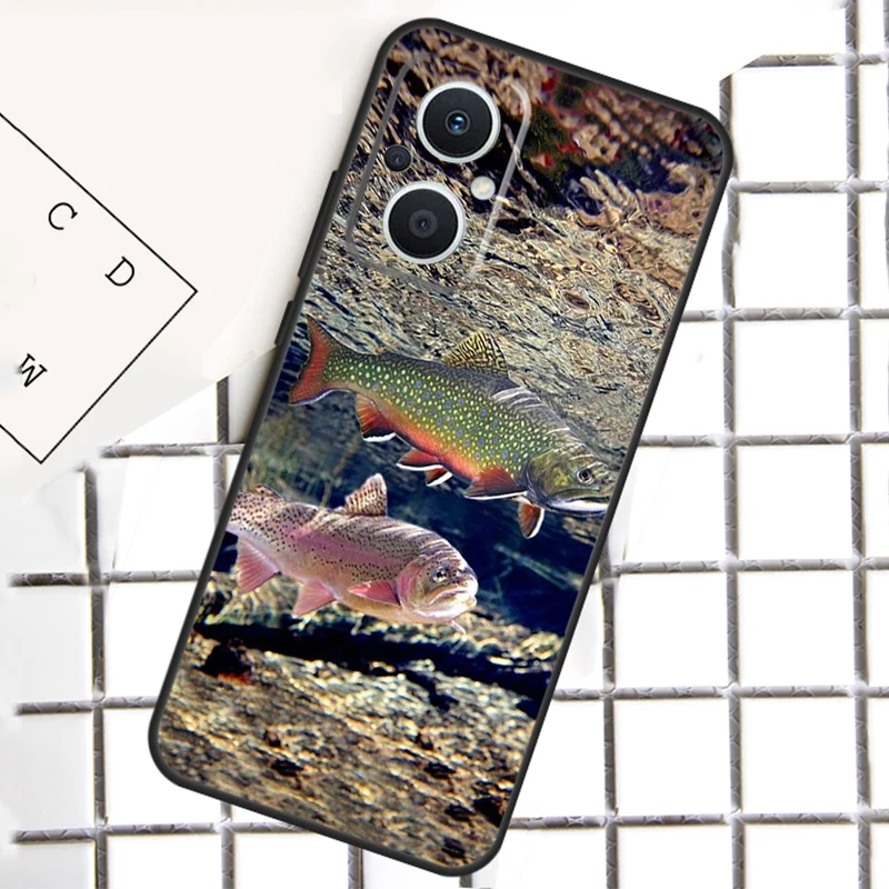 Memancing Ikan Trout untuk OPPO Reno 14 12 11 10 13 Pro 8T 11F 12F 13F 14F 7 8 Lite OPPO Temukan X8 X6 X5 Pro Case