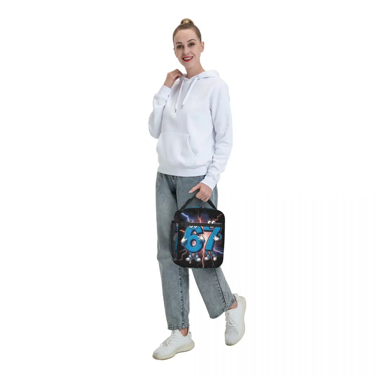 Custom Brainrot 67 Six Seven Insulated Lunch Bag for Women Portable Italian Gaming Meme Thermal Cooler Lunch Tote School view 6