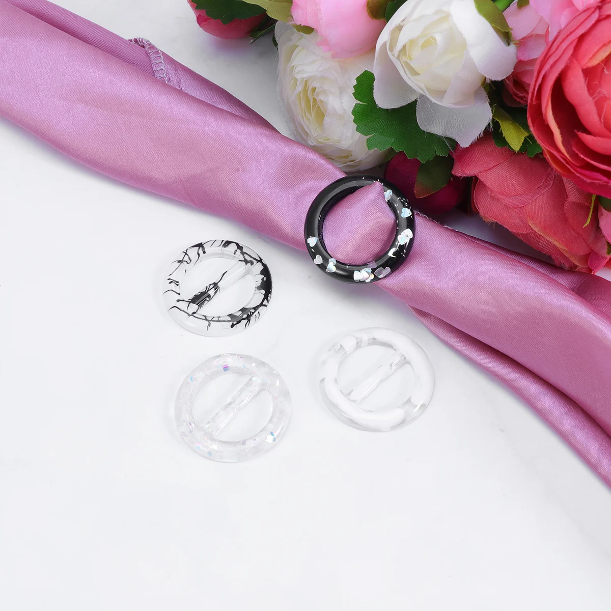 4 قطعة مقاطع القميص المستديرة 2.5 سنتيمتر السلس مشبك ل تي شيرت وشاح قبعة الكشمير المرأة الإكسسوارات الملابس الديكور كليب