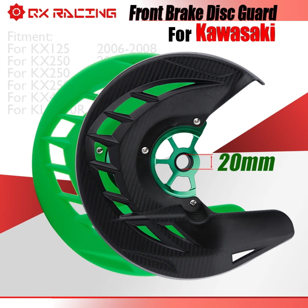 CNC Front Brake Disc Guard Protector Cover 20mm For Kawasaki KX125 KX250 KX250F 2006-2019 KX450F 2006-2018 KLX450R 2008-2015