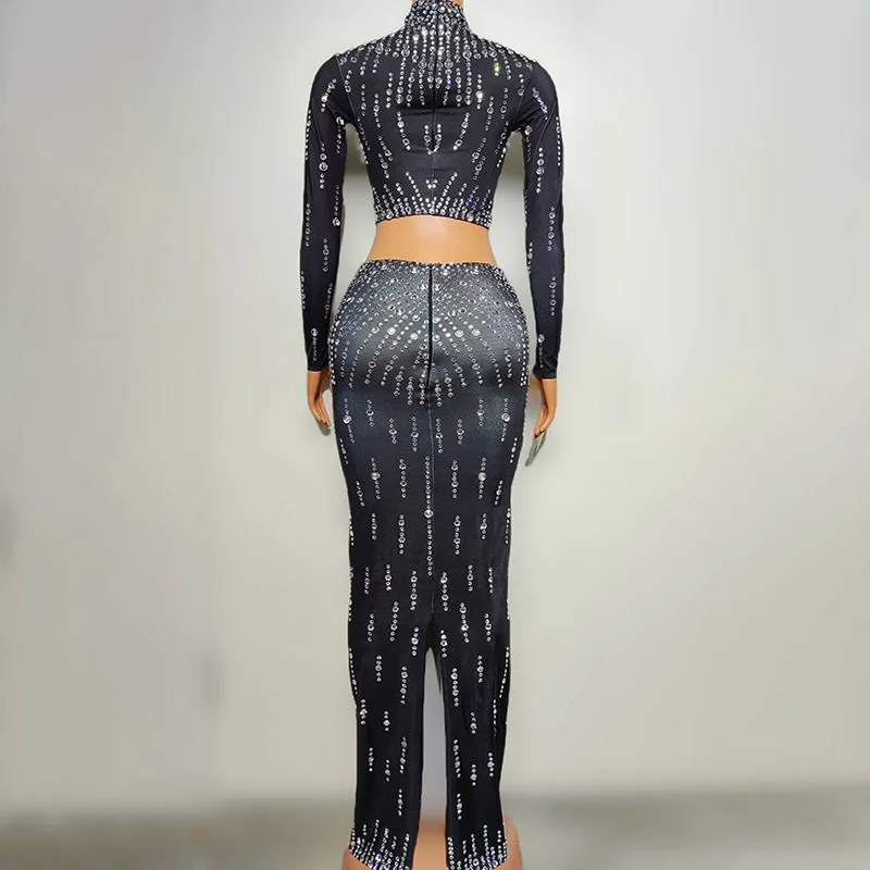 زي أنثى المغني ملهى ليلي بار كامل الماس سليم صالح فستان المغني حفلة موسيقية مأدبة حفلة Vestidos Largos أنيقة فييستا موهير