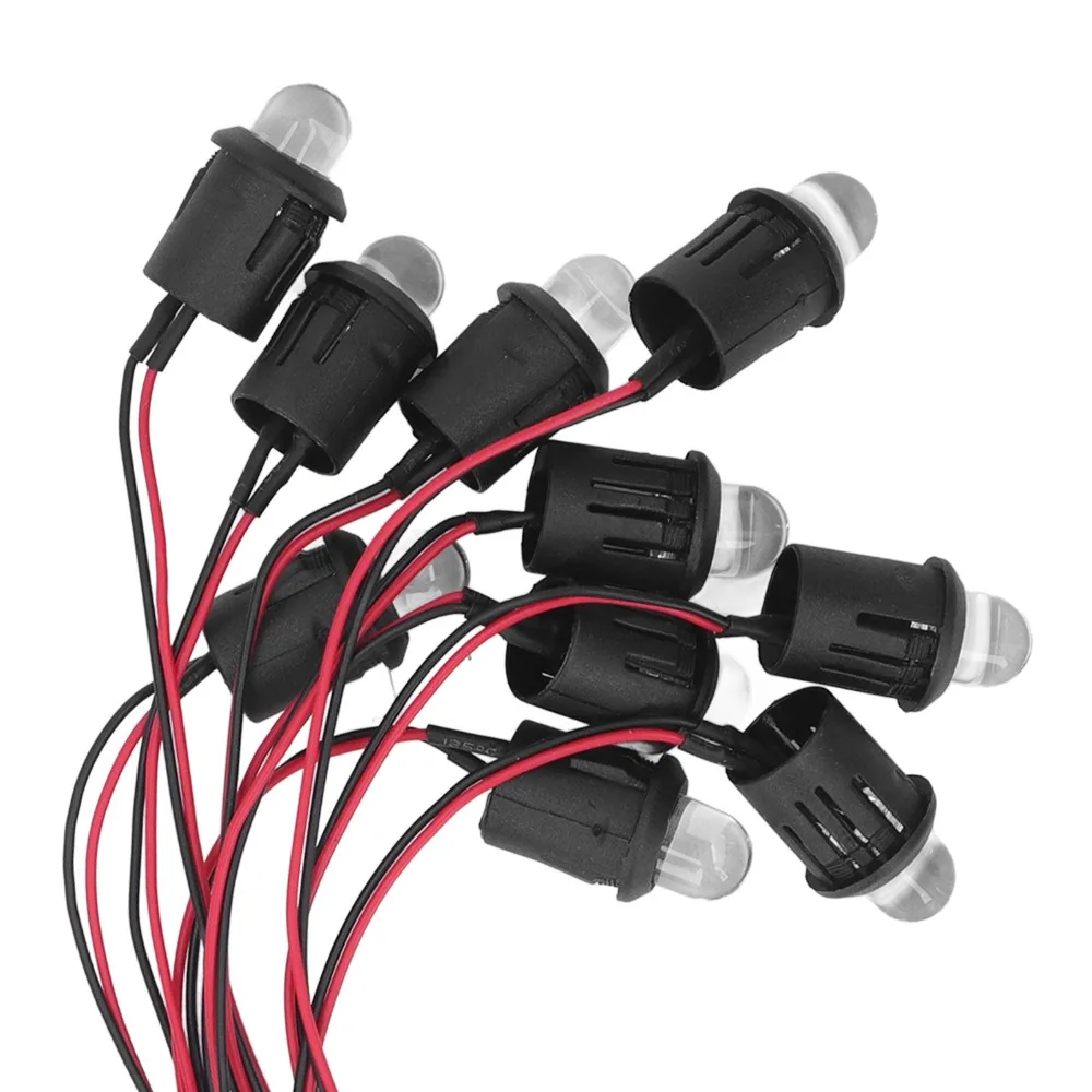Portable 10PCS Easy Installation 10mm LED Light Lamp Bulb 12V Water Clear Bulb LED Diode Light Pilot Light Indicator Ship Use