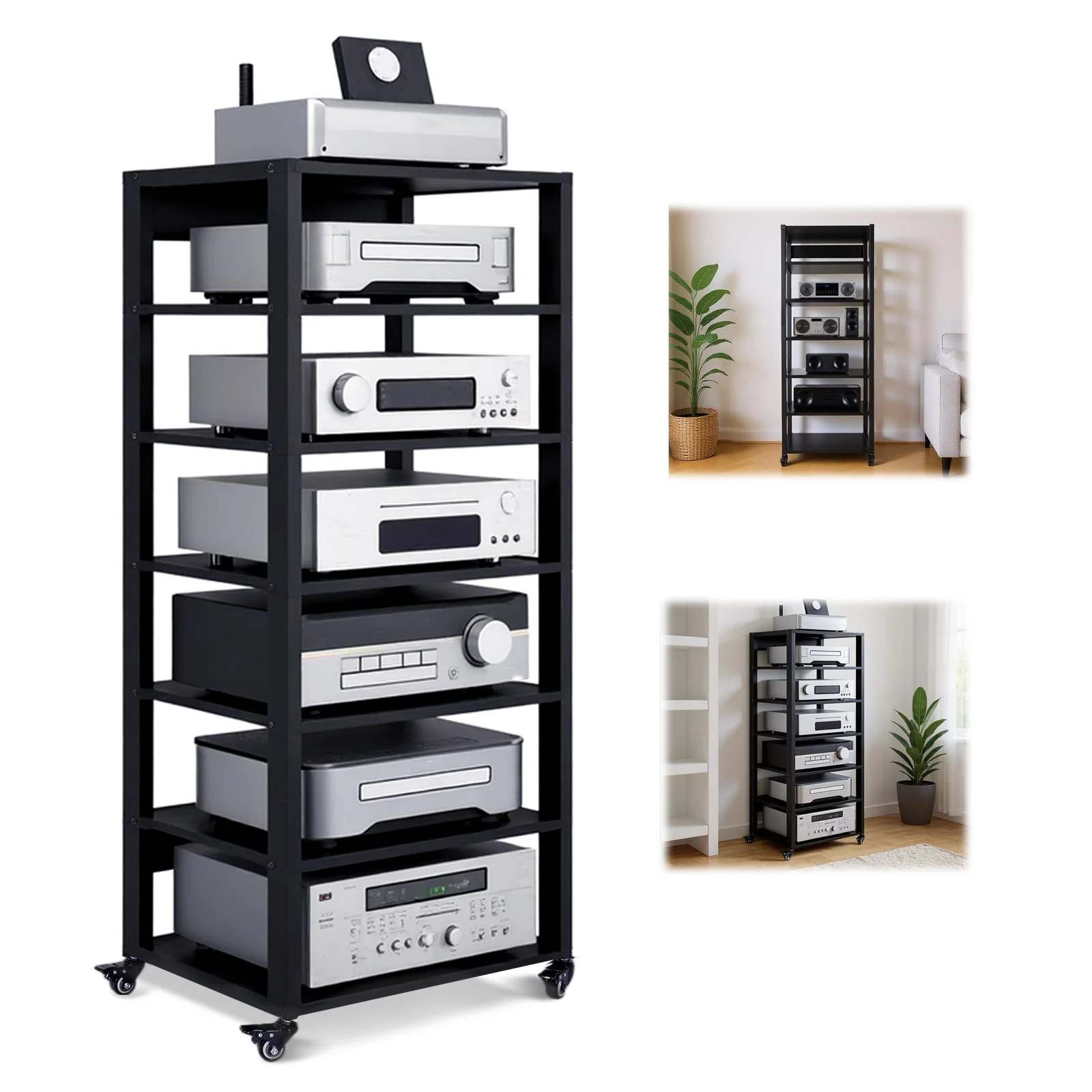 

Аудио-стойка для компонентов, сверхпрочная подставка для аудиооборудования, медиаконсоль, шкаф-полка для CD-плеера, стереоресивера, AV-оборудования