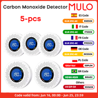 Smart Carbon Monoxide Detector with Large LCD Display Replaceable Battery Operated Household CO Detector Alarm for Home Kitchen