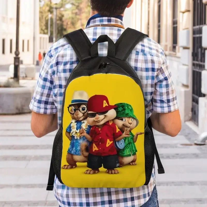 Alvin Seville-mochila de dibujos animados personalizada para hombre y mujer, morral básico para la escuela y la universidad, morrales