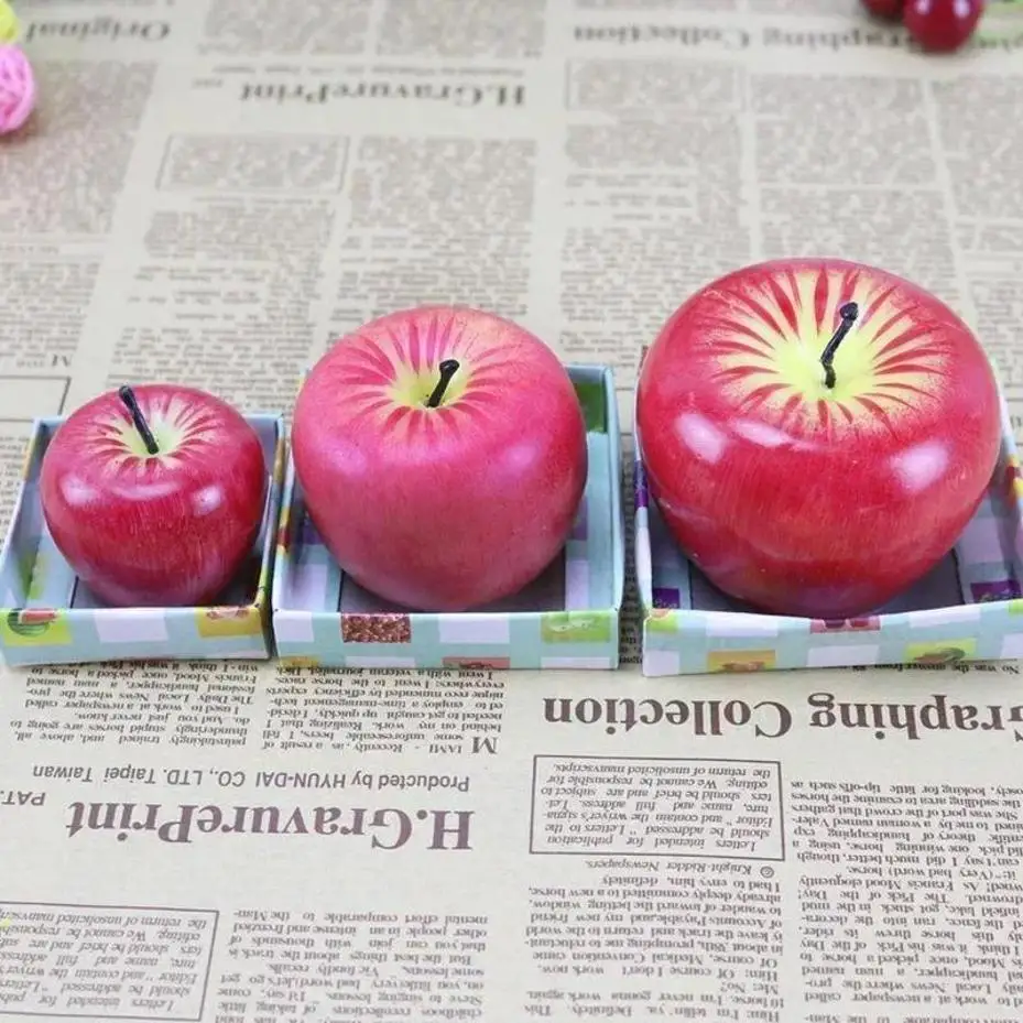 1 Pcs Birthday Christmas Decor 3 Model Shape Modeling Techniques Scented Candles 1pcs Apple Decorations Cute Fruit Candles