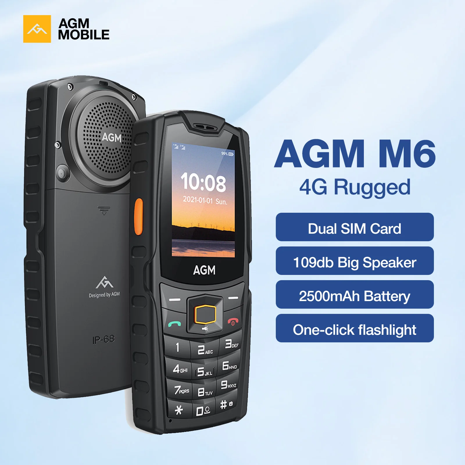 AGM M6 Rugged Phone 4G Dual SIM 2500mAh Battery 2.4