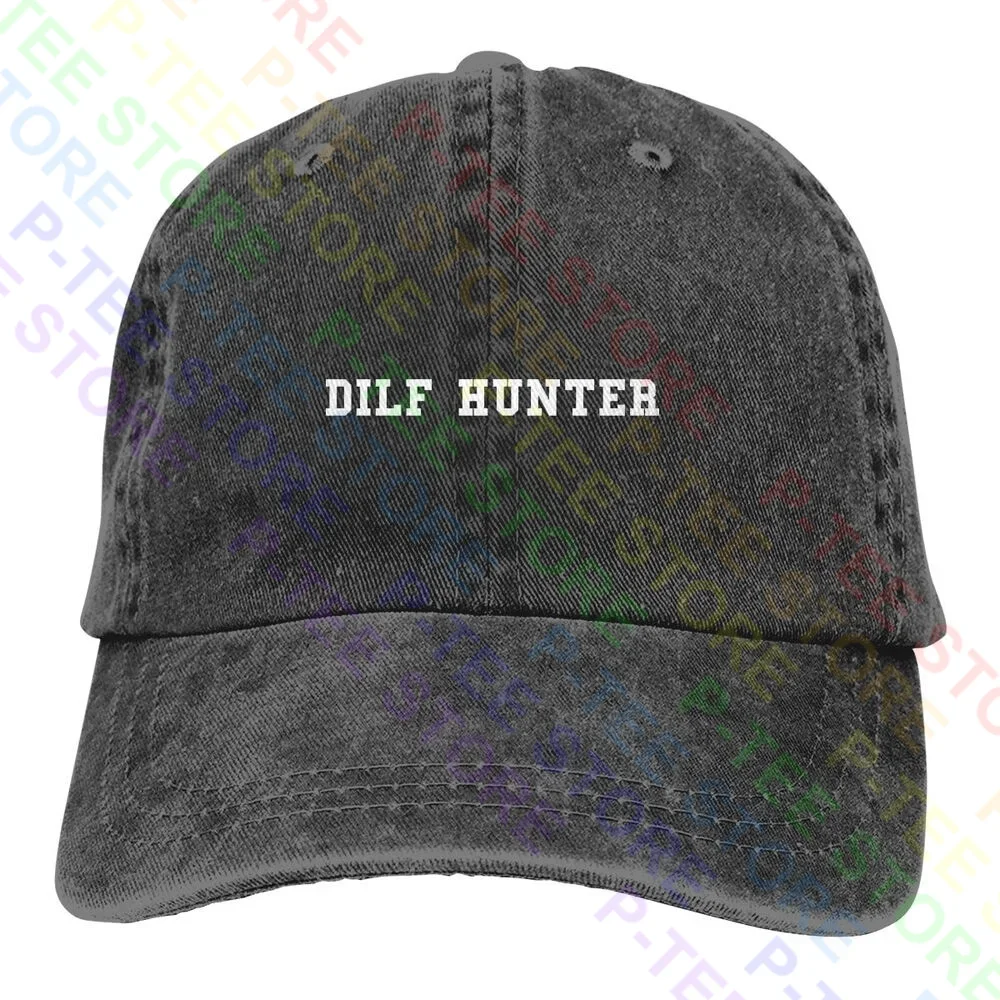 

Dilf Hunter Washed Denim Baseball Cap Trucker Hats Hip Hop Splicing