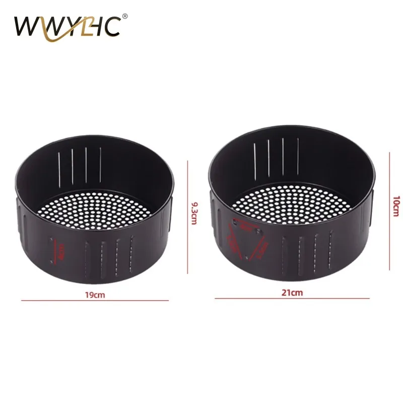 1pc Air Fryer Basket 2.6/3.5L Baking Tray Safe Kitchen Roasting Cooking Tool Cast Iron Kitchenware Strong Wear-resistant
