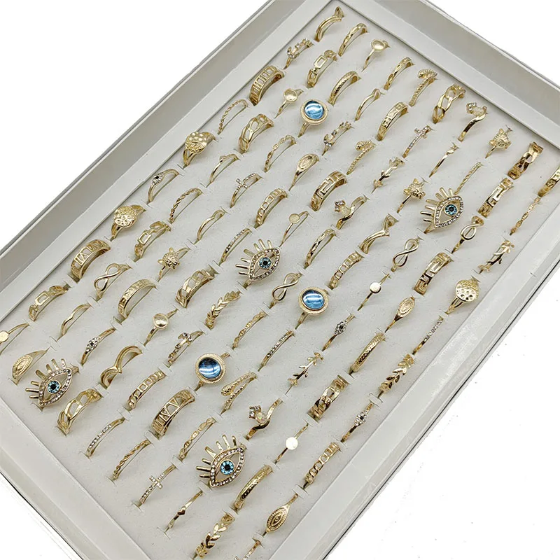 30 teil/los Großhandel Fabrik Vintage Shell Geschnitzte Blatt Finger Ringe Für Frauen Schwarz Emaille Große Blume Stern Mond Party Schmuck geschenk – Detail 7