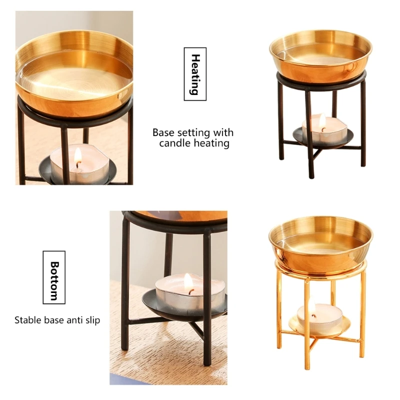 Modern Oil Burning Stand with 4 Legs Stable Oil Warmer Holder for Enhancing Air Quality in Offices and Homes B03E