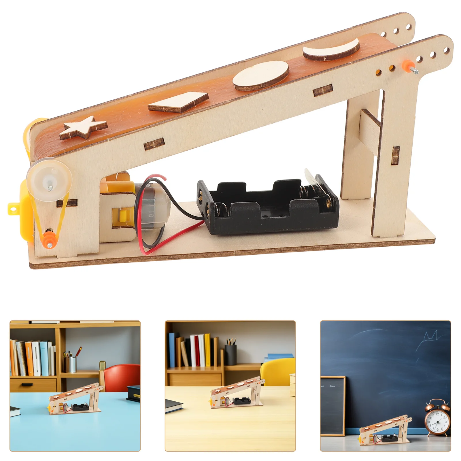 

2Pcs DIY Conveyor Belt Stem Educational Kit Electric Assembly Science Learning Kit for Kids Classroom DIY Conveyor Assemble Toy