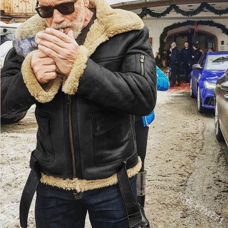 Long Sleeves Not Hooded Coat Mid Length Commuter Style with Mid Long Length Multiple Pockets Winter Jacket Fitted Men Jacket