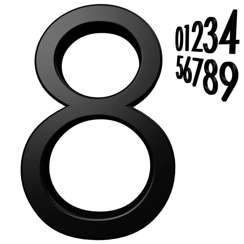 127-304mm solid metal aluminum digital house number, metal baked paint letter house number, hotel room number, house number
