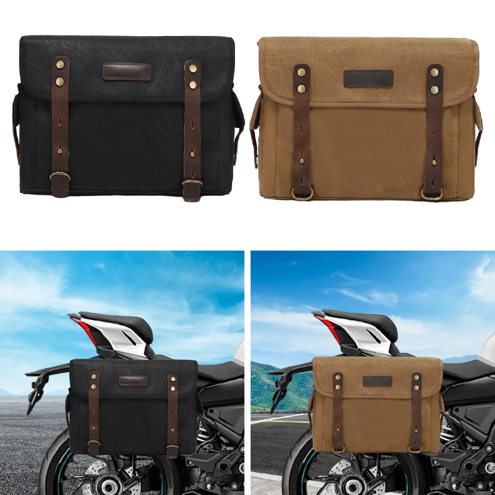 

Generic Motorcycle Tool Bag Universal Handlebar Sissybar Storage Pouch for Christmas Cycling Motorbike New Year Bike Commuters