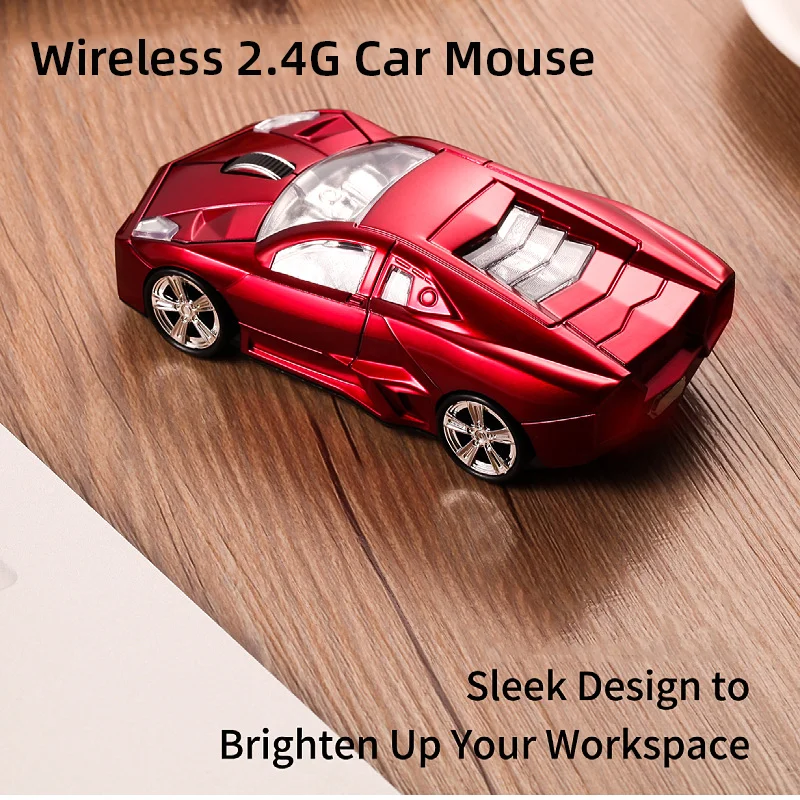 Super Car Model Mouse Wireless 2.4G Mause Plug And Play Light Weight Fun Mouse For Boys