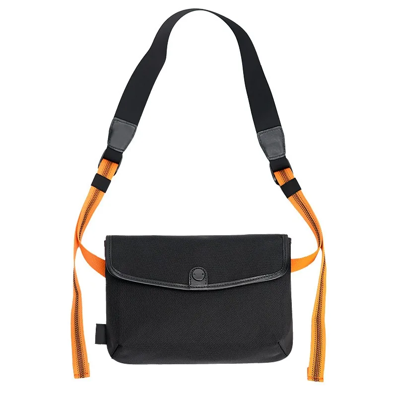 

New color blocking portable travel crossbody bag with magnetic buckle, anti-theft ballistic nylon 11 inch shoulder bag for men