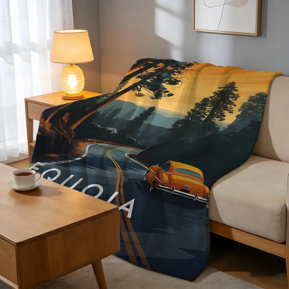 Throw High-Density Short Plush Blanket For Sofa Nap Air-Conditioned Room Soft Skin-Friendly Sequoia National Park