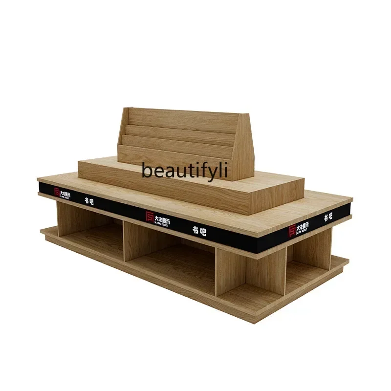 Z189 YH A56 Nakajima Cabinet Double-sided Display Stand Stationery Store Bookstore School Library Stack Head Steel and Wood Shel