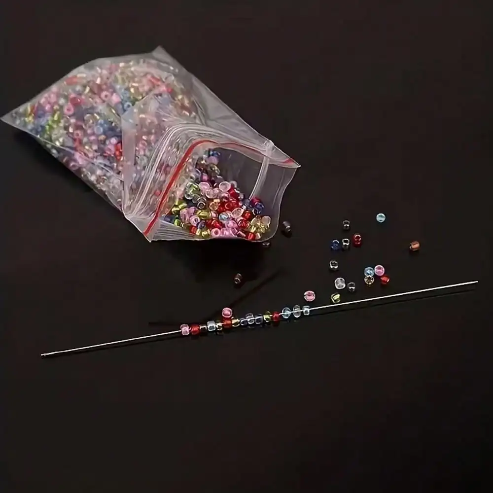 10-teiliges Set ultrafeiner Perlennadeln, Metallnähnadeln für die Schmuckherstellung, DIY-Bastelwerkzeuge zum Einfädeln von Perlen (mit Röhrchen) – Detail 8