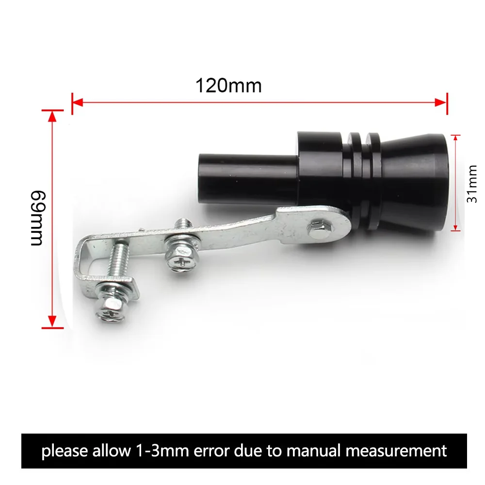Universal Car Black Turbo Sound Whistle Vehicle Refit Device Exhaust Pipe Turbo Sound Simulator Turbo Muffler Whistler XL
