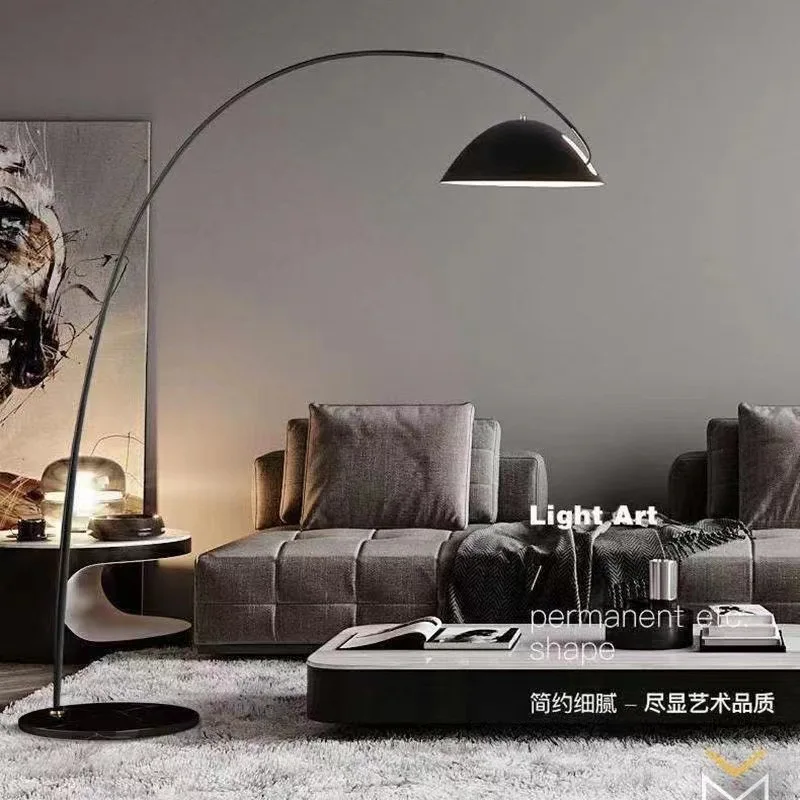 Fishing floor lamp marble wrought iron living room study light in the bedroom luxury Nordic online celebrity simple sofa floor