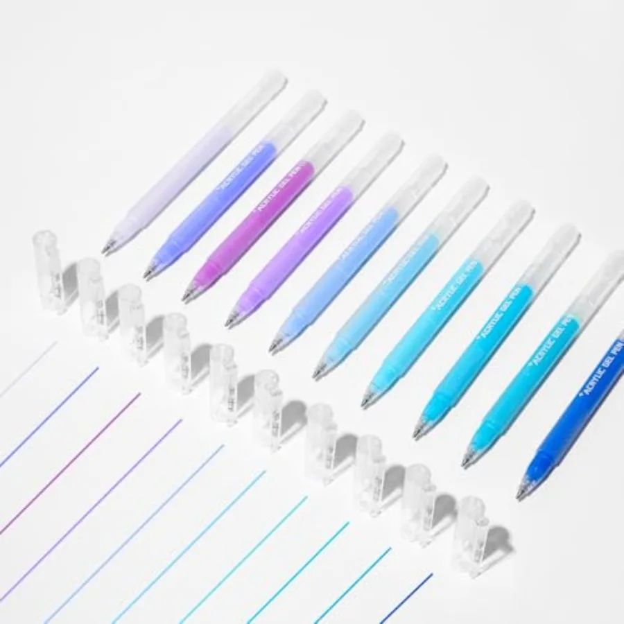 

ROSYMENG 10 Colors Acrylic Gel Pens Set, Big-Capacity Ink Acrylic Paint Pen for Adults Coloring Books, Waterproof Paint Markers