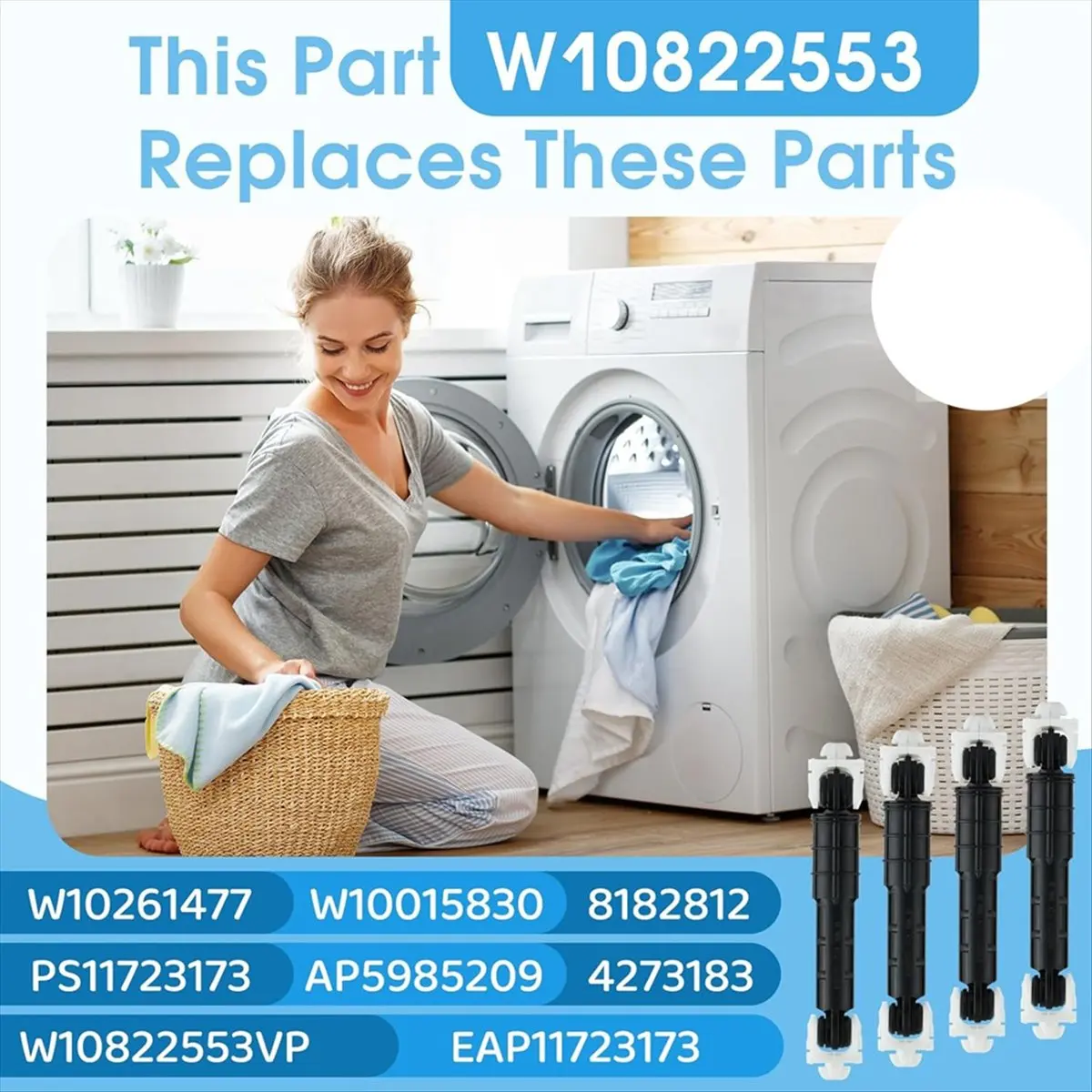 [AT52] W10822553 8182812 Arruela Amortecedor Pacote com 4 para Whirlpool Maytag Amana Kenmore KitchenAid Lavadora