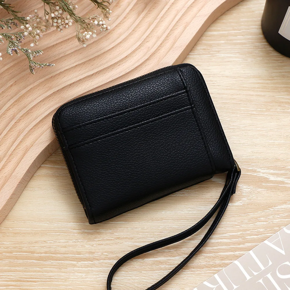 Cremallera Cartera Cuero Hombre PequeÃ±a Cartera Plegable De Cuero