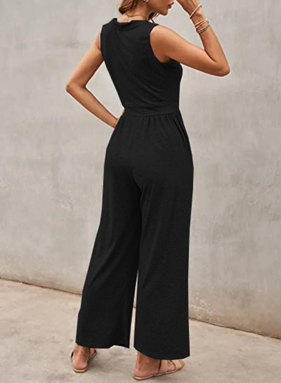 بنطال خصر بلا أكمام على طراز هيبورن ، فضفاض معلّق ، سحب ساق جريئة ، صيف ، جديد ، 1 أو #4