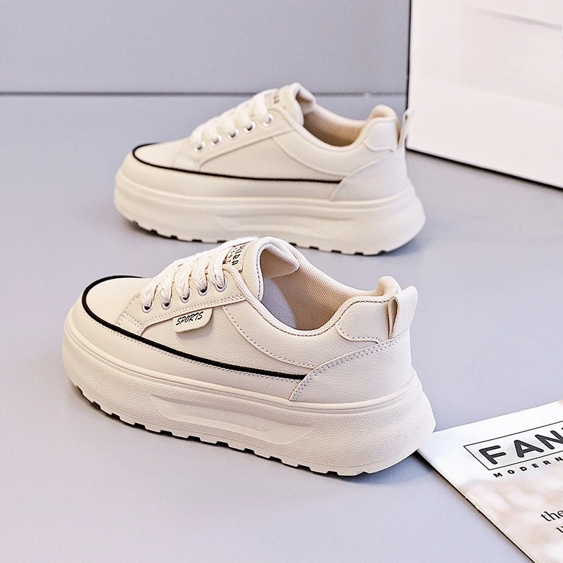 Casual Summer Women's Shoes 2026 New Style Internal Heel Increase Thick Base Versatile Breathable Flat Shoes Polyurethane Materi