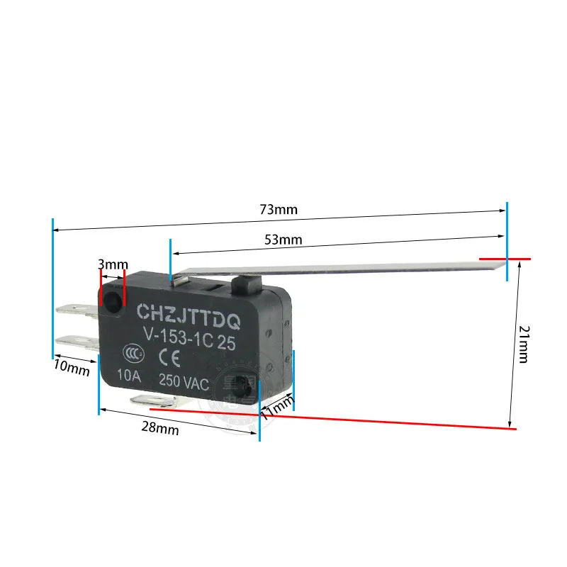 The Micro Switch Travel Switch Limit Switch V-15 V-152 V-153 V-154 V-155 V-156-1c25 10a250v