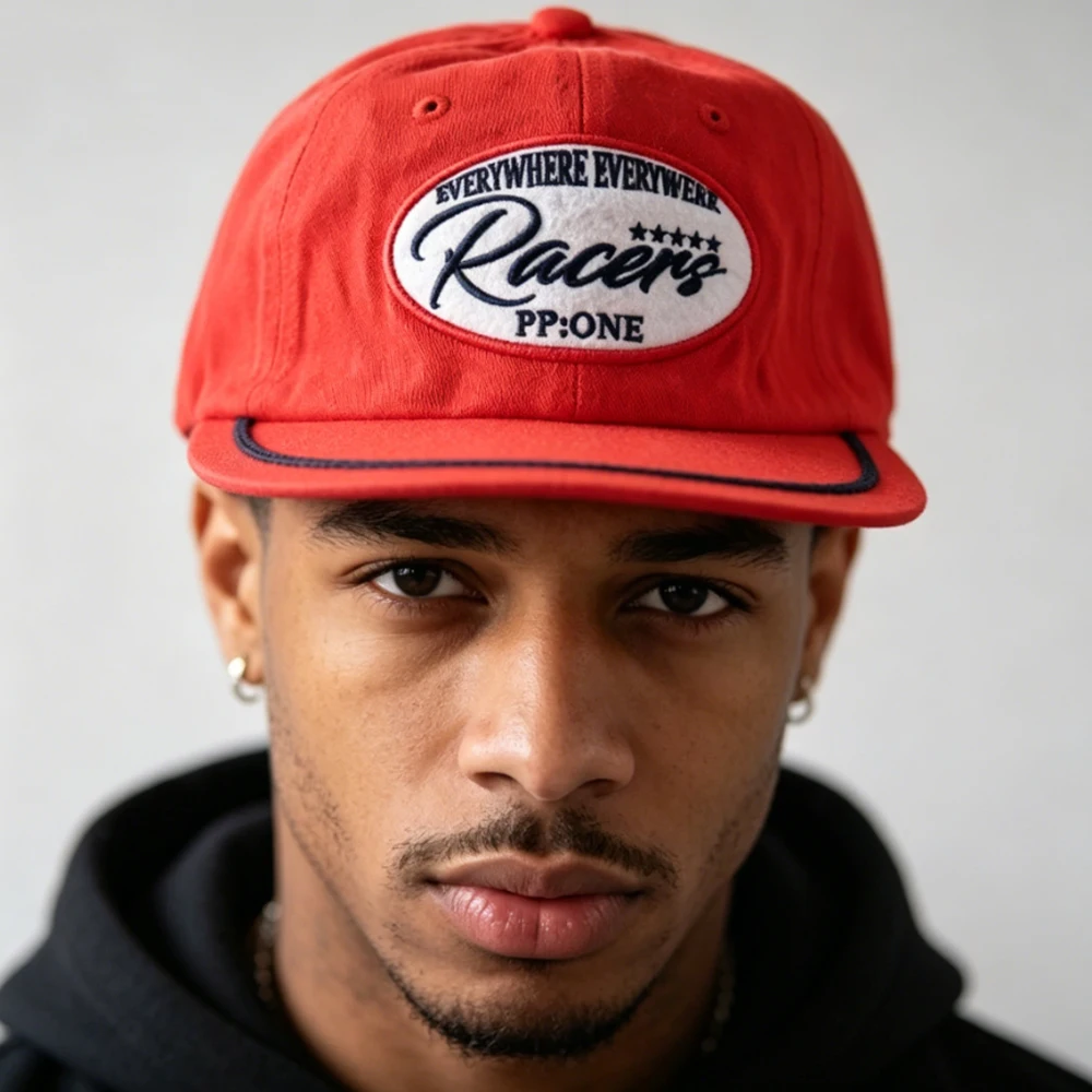 Flat Brim Unisex Baseball Cap Washed Cotton Racers Patch Letters Embroidery Streetwear Dad Hats for Women and Men