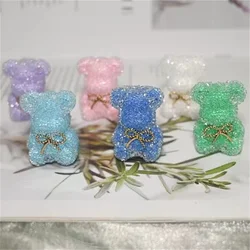 ST30 Cartoon Bear Sugar 3D Straight Hole Bead DIY Jewelry Phone Chain Car Hanging Keychain Accessories Handmade Material