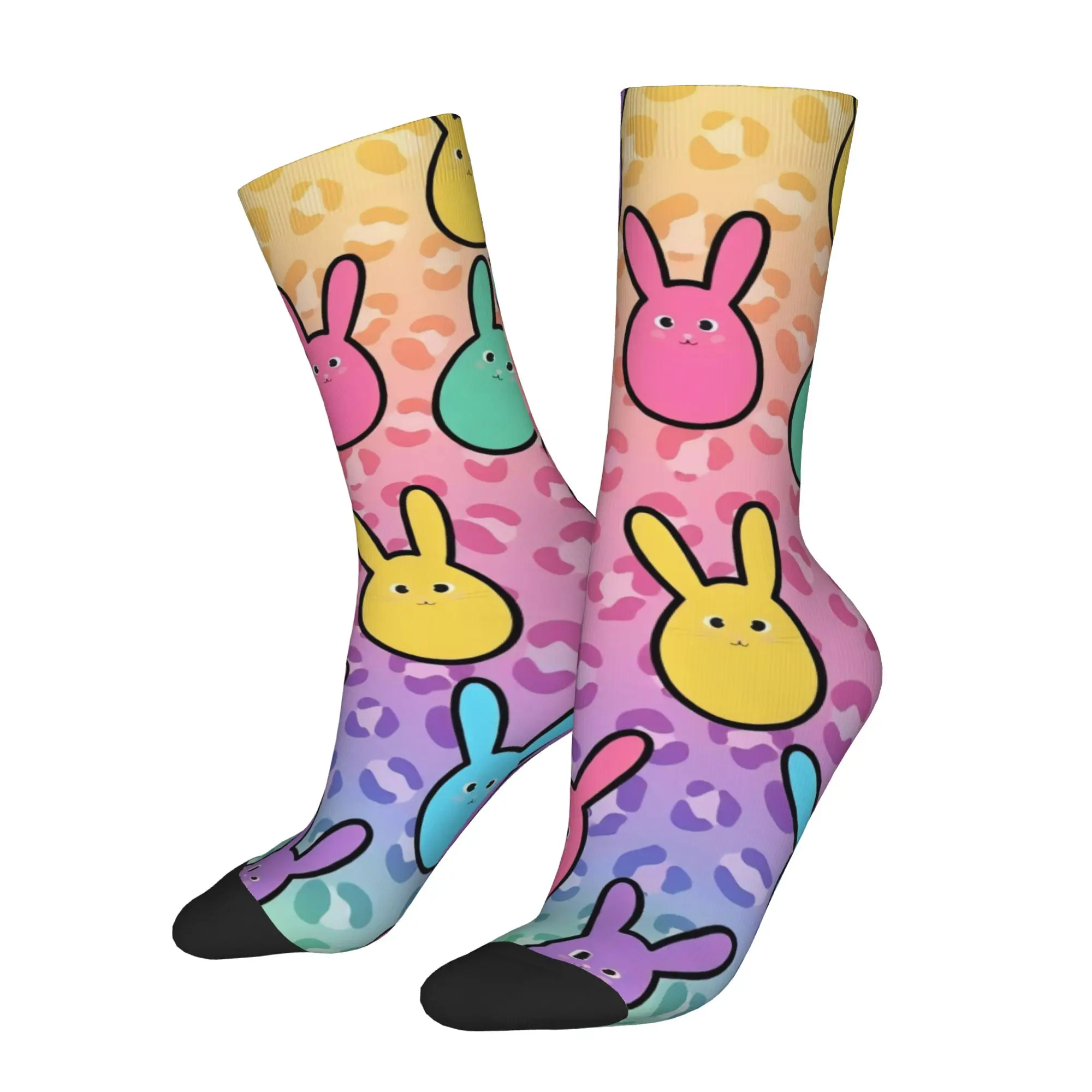 

Funny Sock Easter Eggs Bunny Peeps 17 Vintage Seamless Pattern Printed Men Crew Socks Casual Men's Socks
