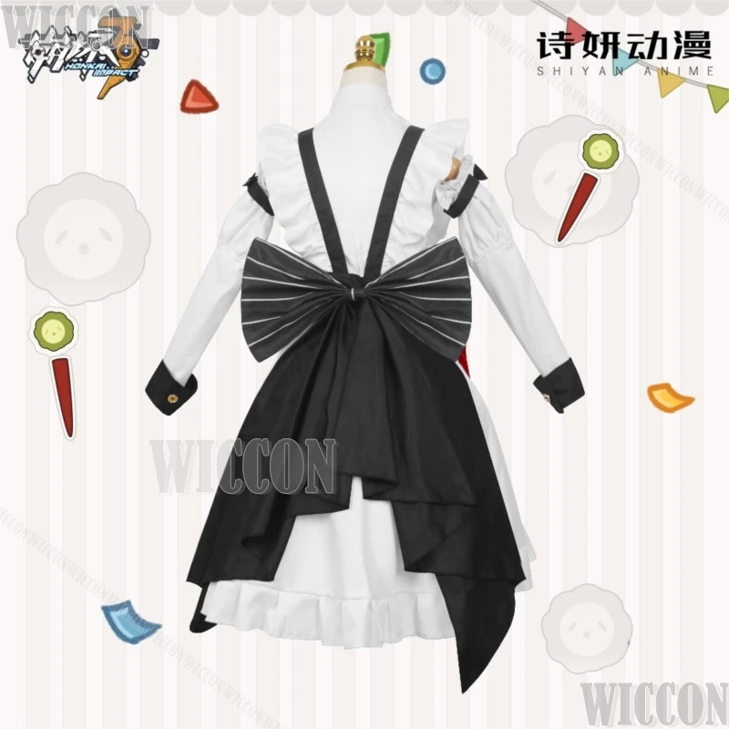 Theresa Apocalypse Game Honkai Impact 3 Cosplay Costume White Wig Women Girl Lolita Maid Dress KFC Holloween Roleplay Customized