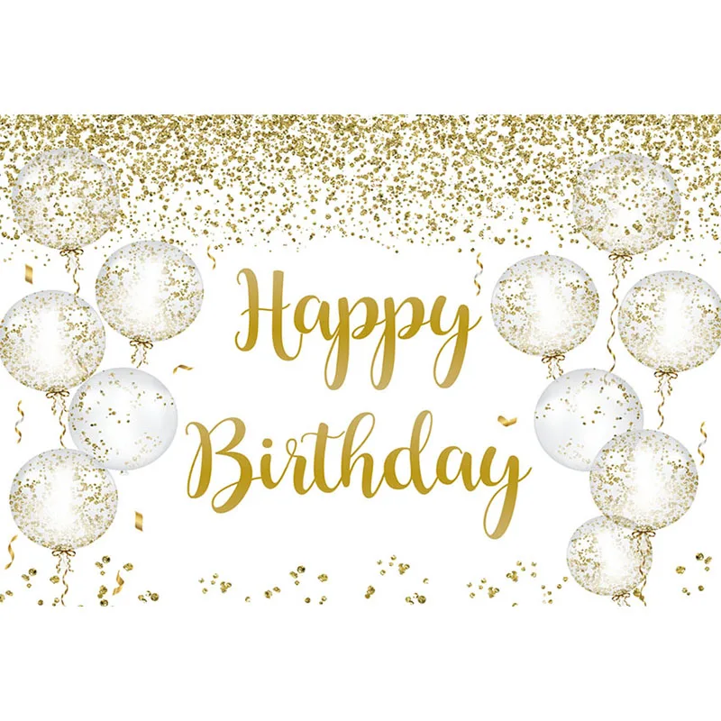 Avezano عيد ميلاد سعيد التصوير خلفية الذهبي بريق بالون فتاة حفلة راية الخلفيات ديكور صور استوديو فوتوزون