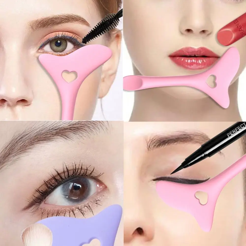 

2Pcs 2in1 Eyeliner Stencils Wing Tips Eyeshadow Lipstick Eyeliner Aid Tool Silicone Reusable Eyeliner Locator Beginner
