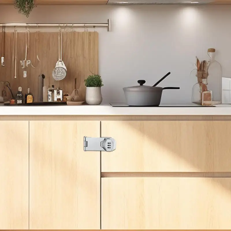 قفل مركب لأبواب الخزانة ، غلق بباب الخزانة ، سبيكة الزنك المنزلية ، بدون مفتاح ، 3 أرقام ، المطبخ