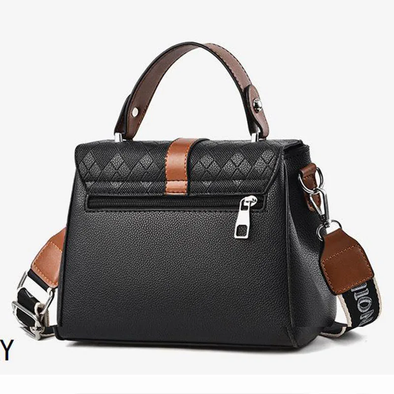 New shoulder Bag for 2024 women leather Women\'s Handbags Fashion Splicing color bump shoulder bags personality wome straddle bag