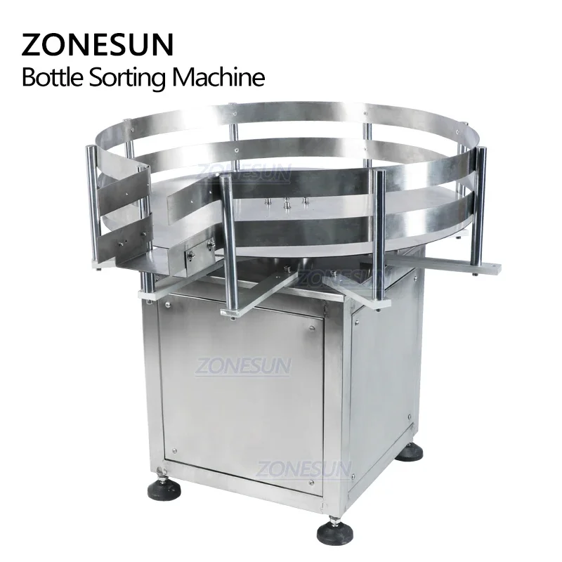 ZONESUN Desktop Automatic Rotary Round Plastic Bottle Jar Collecting Packaging Sorting Turntable Machine for Production Line