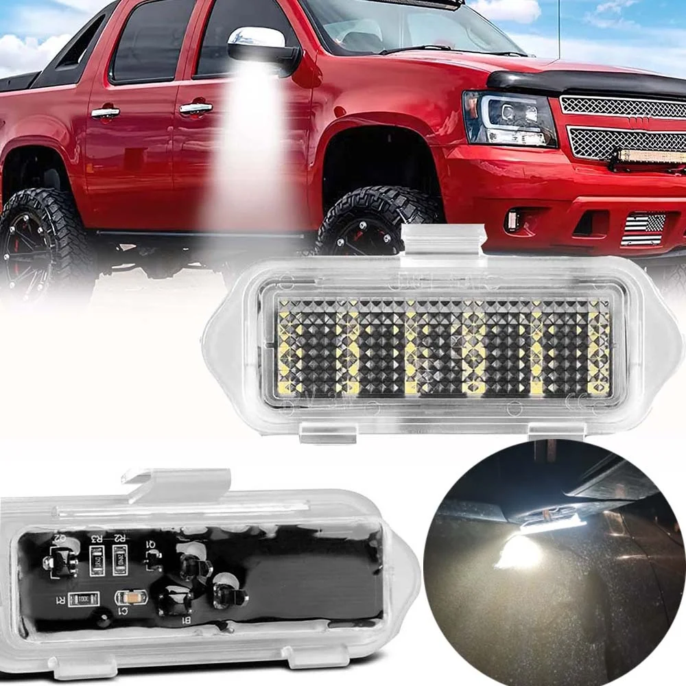 LED Under Side Mirror Puddle Lights For Chevrolet Silverado 1500 Avalanche Tahoe For Cadillac Escalade ESV EXT 2003-2006