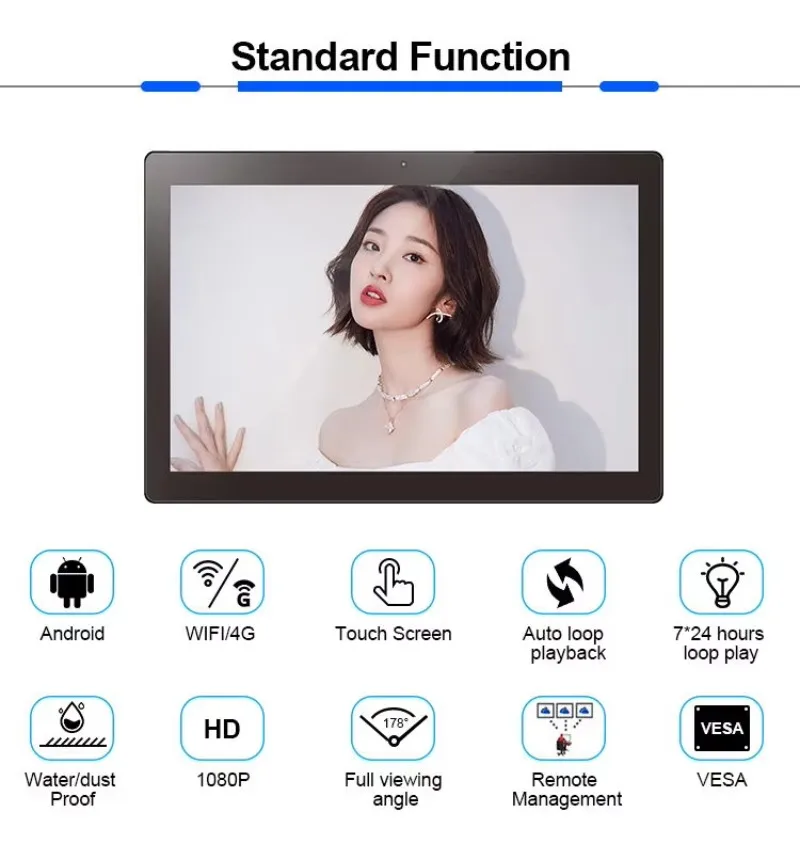 10 Inch Smart Android Touch Screen Car LCD Monitor Digital Signage Advertising Equipment Display Screen for Car