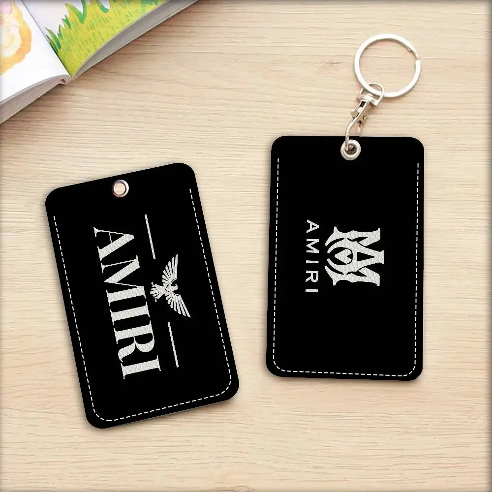 A-AMIRI Bank Card,Subway, Bus Card Holder Keychain Key Ring Door Access Tags ID Card Case Keychain Access